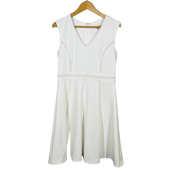 Sandra Darren Sleeveless Fit & Flare Dress Ivory Career Casual DIY - 10 - Picture 1 of 6
